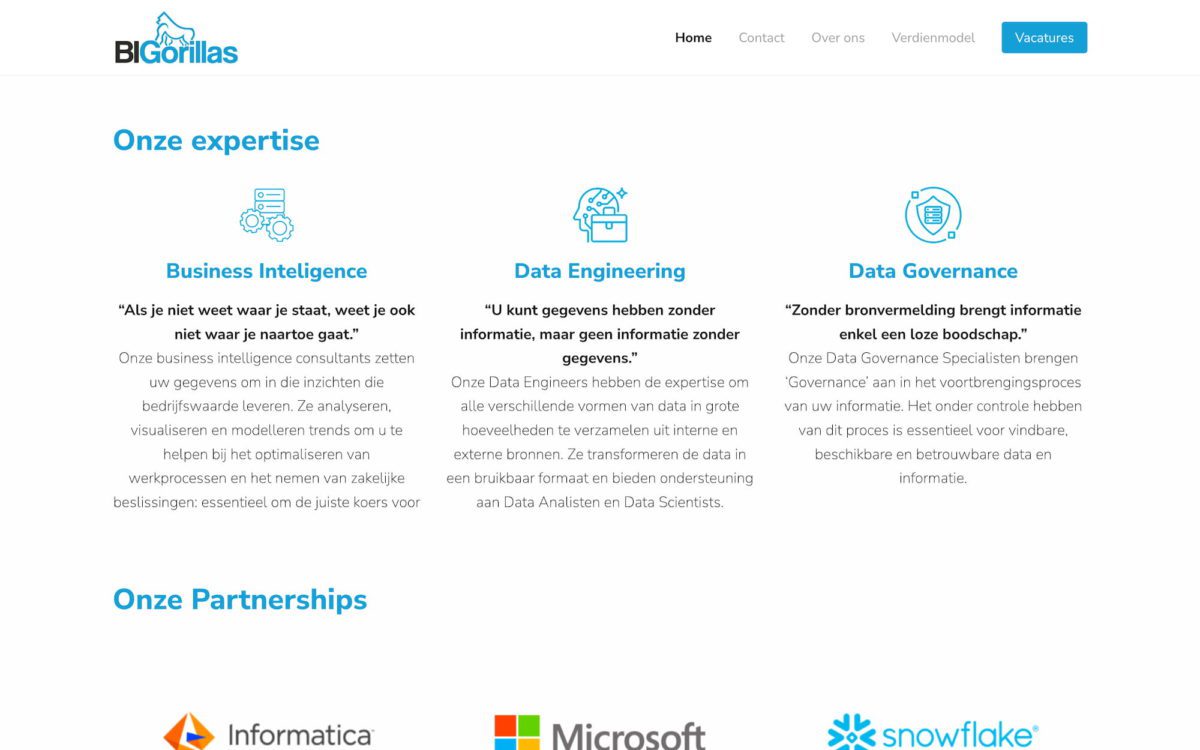Screenshot BIGorillas expertise