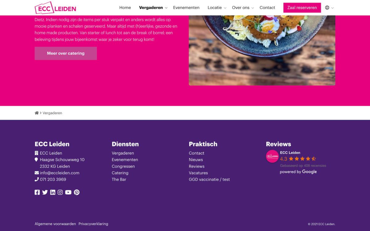 Screenshot ECC Leiden footer