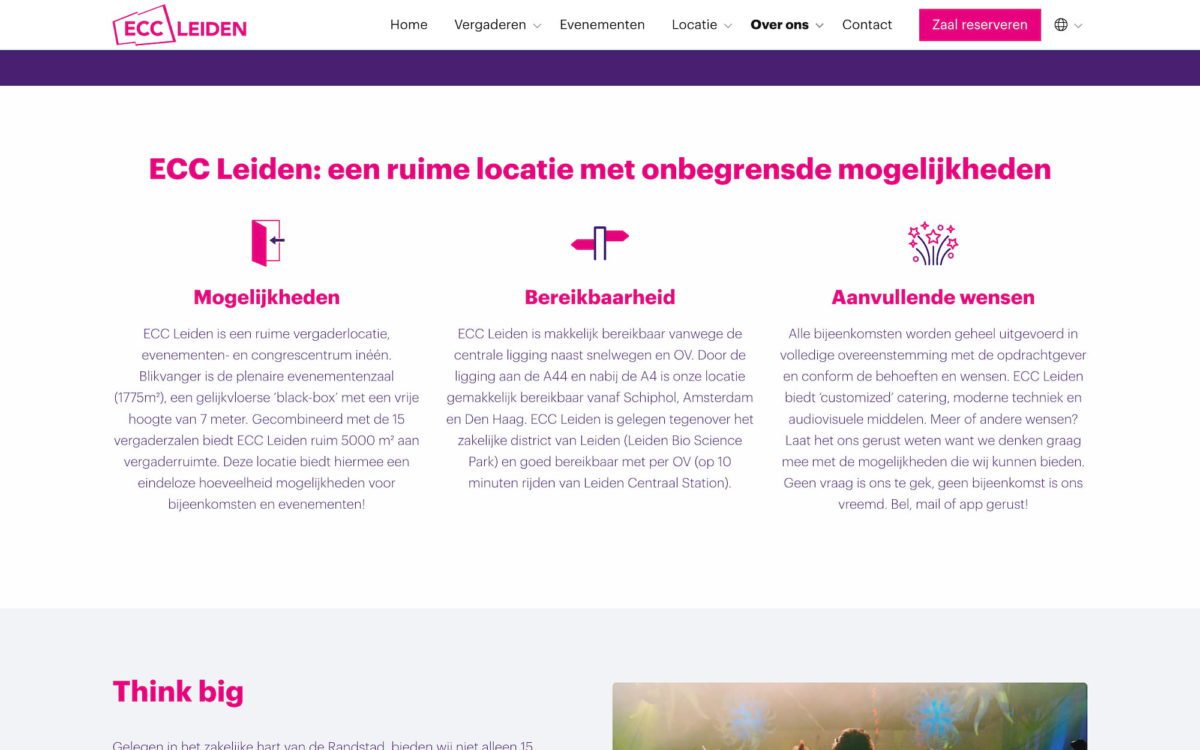 Screenshot ECC Leiden mogelijkheden
