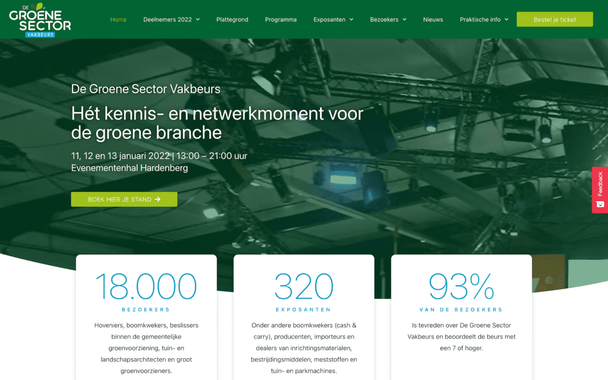 Screenshot EasyFairs De Groene Sector