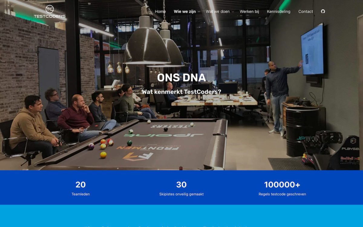 Screenshot TestCoders over testcoders