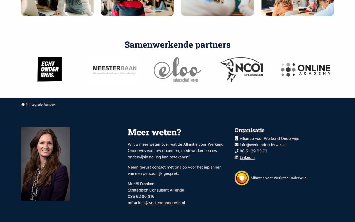 Screenshot Werkend Onderwijs Logos