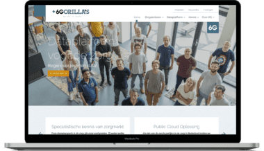 Mockup van 6gorillas.nl