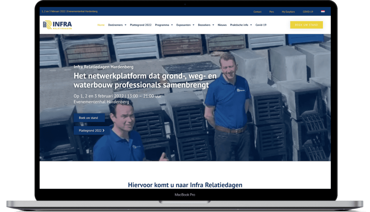 Mockup website Infrarelatiedagen van EasyFairs