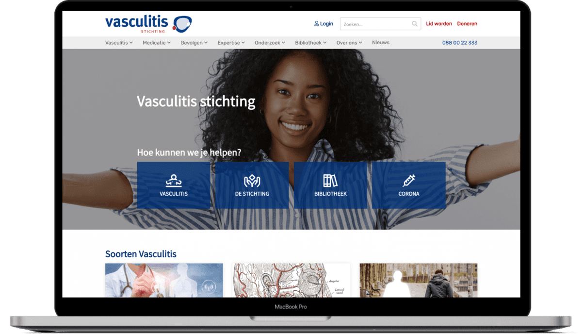 Screenshot Vasculitis Stichting