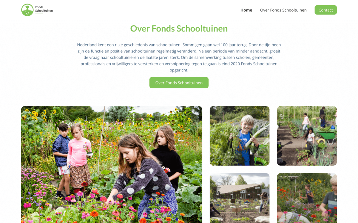 Screenshot Fonds Schooltuinen voorpagina