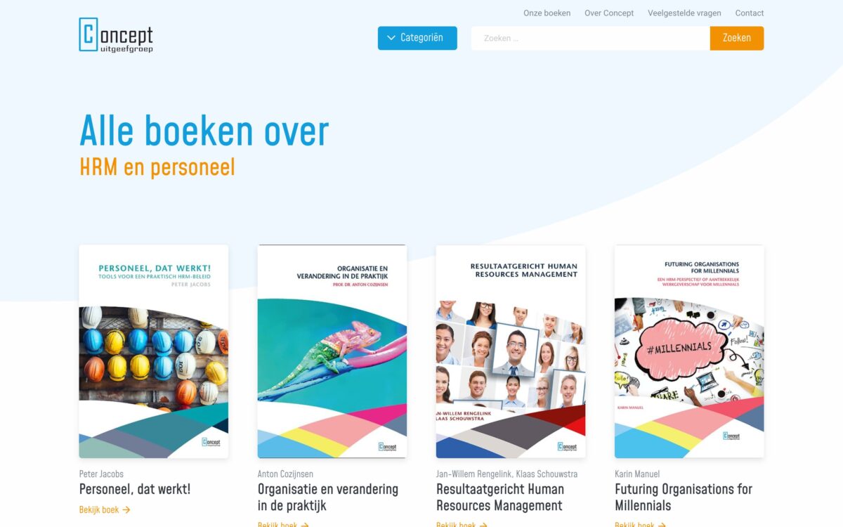 Screenshot Concept Uitgeefgroep boeken overzicht