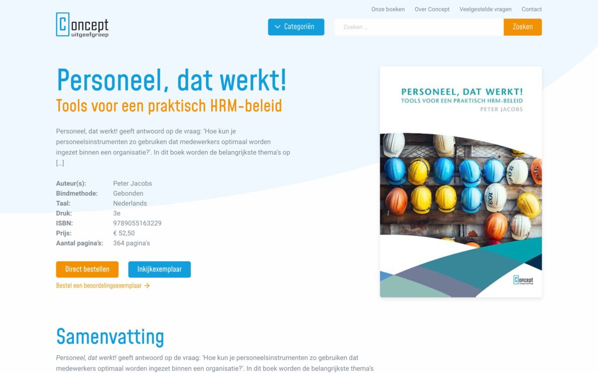 Screenshot Concept Uitgeefgroep boek pagina